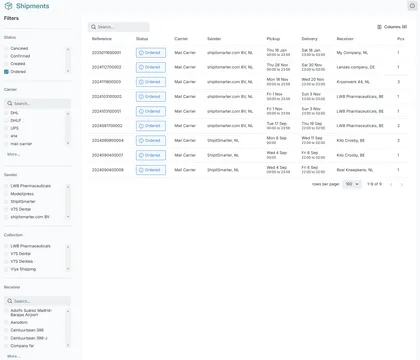 alt+New filters for shipments.