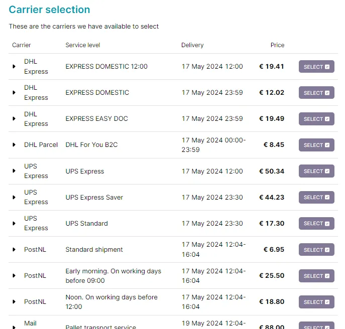 rates-selection