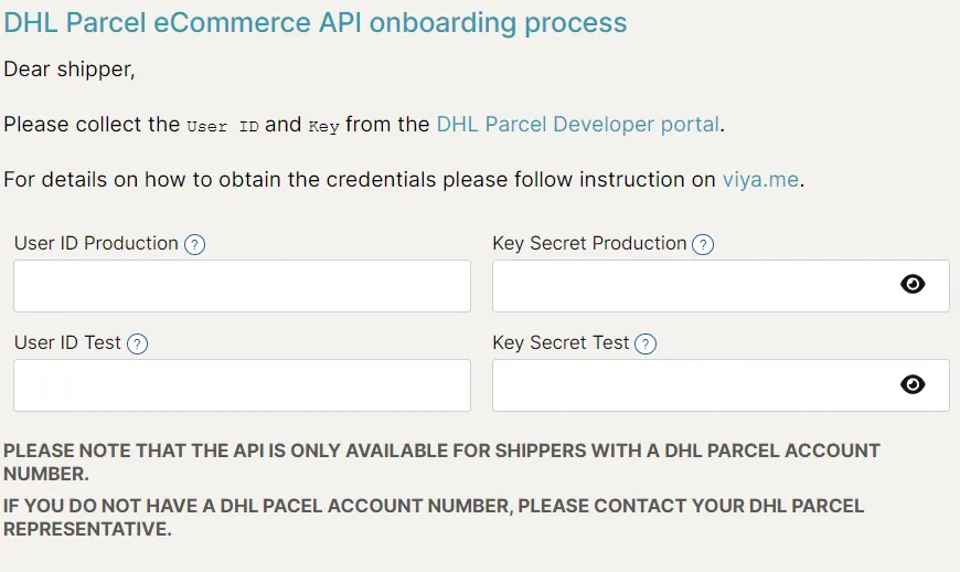dhl parcel onboarding